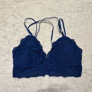 Aerie Deep Blue Lace Longline Bralette